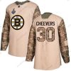 Boston Bruins #30 Gerry Cheevers Maastokuvio Aito 2017 Veterans Day 2019 Stanley Cup Final Bound Ommeltu Jääkiekko Paita – Miesten