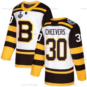 Boston Bruins #30 Gerry Cheevers Valkoinen Aito 2019 Talvi Klassinen 2019 Stanley Cup Final Bound Ommeltu Jääkiekko Paita – Miesten