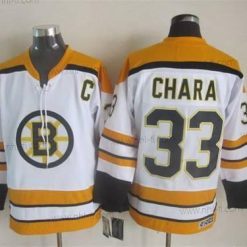 Boston Bruins #33 Zdeno Chara 2007-08 Valkoinen CCM Vintage Paita – Miesten