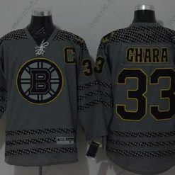 Boston Bruins #33 Zdeno Chara Charcoal Harmaa Paita – Miesten