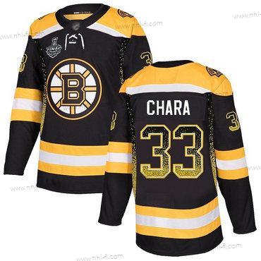 Boston Bruins #33 Zdeno Chara Musta Kotiottelu Aito 2019 Stanley Cup Final Bound Ommeltu Jääkiekko Paita Versio 2 – Miesten