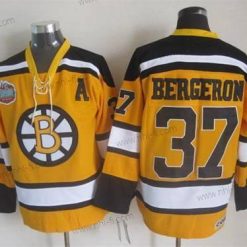 Boston Bruins #37 Patrice Bergeron 2009-10 Keltainen CCM Vintage Paita – Miesten