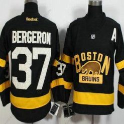 Boston Bruins #37 Patrice Bergeron Reebok Musta 2016 Talvi Klassinen Premier Paita – Miesten