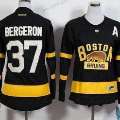 Boston Bruins #37 Patrice Bergeron Reebok Musta 2016 Talvi Klassinen Premier Paita – Naisten