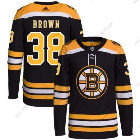 Boston Bruins #38 Patrick Brown Musta Ommeltu Paita – Miesten