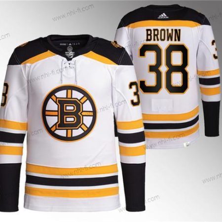 Boston Bruins #38 Patrick Brown Valkoinen Ommeltu Paita – Miesten