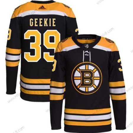 Boston Bruins #39 Morgan Geekie Musta Ommeltu Paita – Miesten