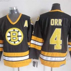 Boston Bruins #4 Bobby Orr 1981-82 Musta CCM Vintage Paita – Miesten