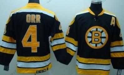 Boston Bruins #4 Bobby Orr Musta Retro CCM Paita – Lasten