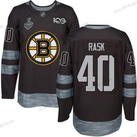 Boston Bruins #40 Tuukka Rask Musta 1917-2017 100th Vuosipäivä 2019 Stanley Cup Final Bound Ommeltu Jääkiekko Paita – Miesten