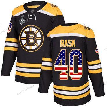 Boston Bruins #40 Tuukka Rask Musta Kotiottelu Aito USA Flag 2019 Stanley Cup Final Bound Ommeltu Jääkiekko Paita – Miesten