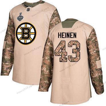 Boston Bruins #43 Danton Heinen Maastokuvio Aito 2017 Veterans Day 2019 Stanley Cup Final Bound Ommeltu Jääkiekko Paita – Miesten