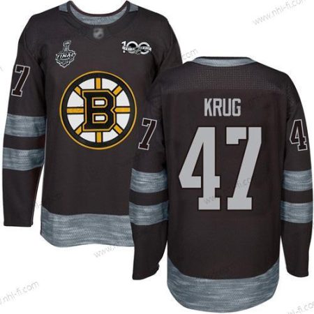 Boston Bruins #47 Torey Krug Musta 1917-2017 100th Vuosipäivä 2019 Stanley Cup Final Bound Ommeltu Jääkiekko Paita – Miesten