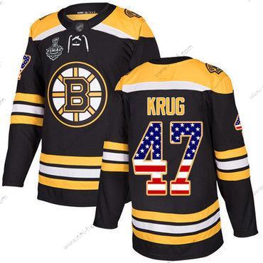 Boston Bruins #47 Torey Krug Musta Kotiottelu Aito USA Flag 2019 Stanley Cup Final Bound Ommeltu Jääkiekko Paita – Miesten