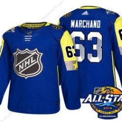 Boston Bruins #63 Brad Marchand Sininen 2018 NHL All-Star Ommeltu Jääkiekko Paita – Miesten