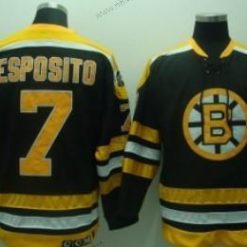 Boston Bruins #7 Phil Esposito Musta Retro CCM Paita – Miesten