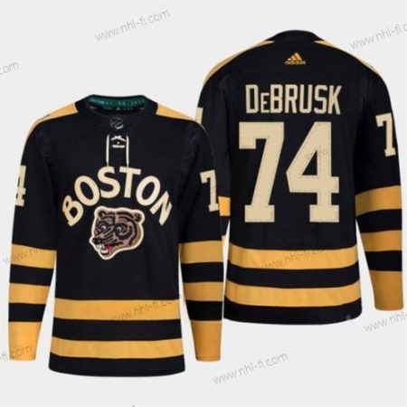 Boston Bruins #74 Jake Debrusk Musta Klassinen Primegreen Ommeltu Paita – Miesten