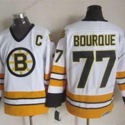 Boston Bruins #77 Ray Bourque 1981-82 Valkoinen CCM Vintage Paita – Miesten