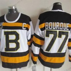 Boston Bruins #77 Ray Bourque Valkoinen 75Th Retro CCM Paita – Miesten