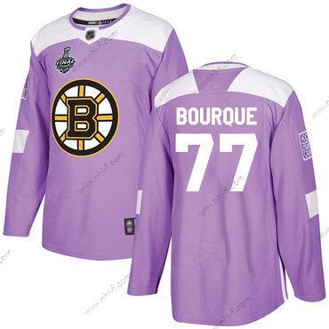 Boston Bruins #77 Ray Bourque Violetti Aito Taistelee syöpää vastaan 2019 Stanley Cup Final Bound Ommeltu Jääkiekko Paita – Miesten