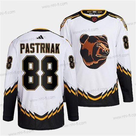 Boston Bruins #88 David Pastrnak 2022 Valkoinen Käänteinen Retro Ommeltu Paita – Miesten