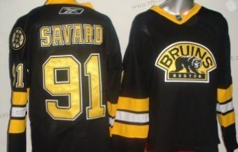 Boston Bruins #91 Marc Savard Musta Vieras Paita – Miesten