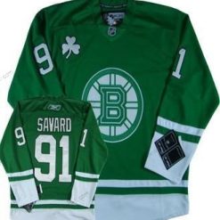 Boston Bruins #91 Marc Savard St. Patrick’S Day Vihreä Paita – Miesten