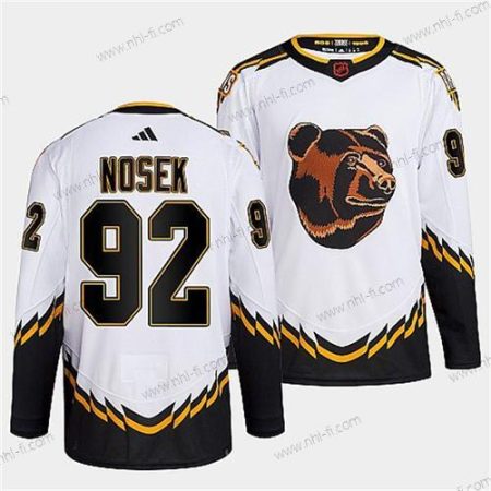 Boston Bruins #92 Tomas Nosek 2022 Valkoinen Käänteinen Retro Ommeltu Paita – Miesten