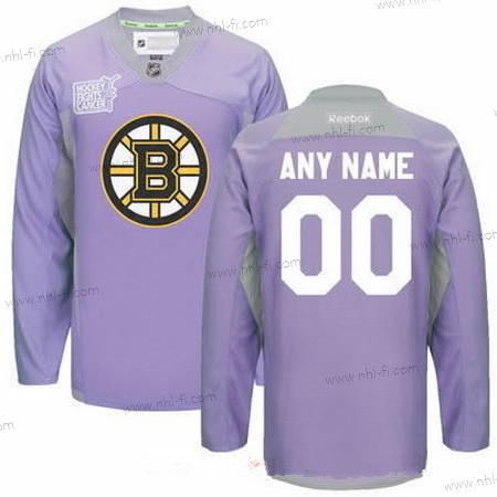 Boston Bruins Räätälöidyt Violetti Pinkki Reebok Jääkiekko Taistelee syöpää vastaan Harjoitus Paita – Miesten