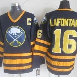 Buffalo Sabres #16 Pat Lafontaine Laivastonsininen Sininen Retro CCM Paita – Miesten