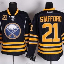 Buffalo Sabres #21 Drew Stafford Laivastonsininen Sininen Paita – Miesten