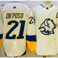 Buffalo Sabres #21 Kyle Okposo Valkoinen 2022 Käänteinen Retro Aito Paita – Miesten