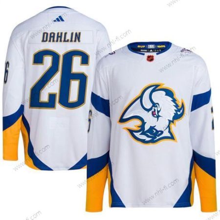 Buffalo Sabres #26 Rasmus Dahlin Valkoinen 2022-23 Käänteinen Retro Ommeltu Paita – Miesten