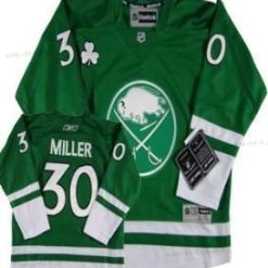 Buffalo Sabres #30 Ryan Miller St. Patrick’S Day Vihreä Paita – Lasten