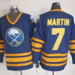 Buffalo Sabres #7 Rick Martin 1983-84 Laivastonsininen Sininen CCM Vintage Paita – Miesten