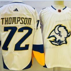 Buffalo Sabres #72 Tage Thompson Valkoinen 2022 Käänteinen Retro Aito Paita – Miesten