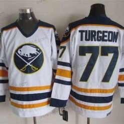 Buffalo Sabres #77 Pierre Turgeon 1983-84 Valkoinen CCM Vintage Paita – Miesten