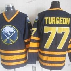 Buffalo Sabres #77 Pierre Turgeon Laivastonsininen Sininen Retro CCM Paita – Miesten