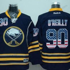 Buffalo Sabres #90 Ryan O’Reilly Reebok Laivastonsininen Sininen USA Flag Jääkiekko Paita – Miesten