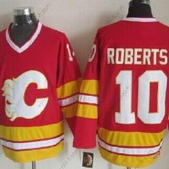 Calgary Flames #10 Gary Roberts Punainen Vieras Retro CCM Paita – Miesten