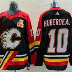 Calgary Flames #10 Jonathan Huberdeau Musta 2022 Käänteinen Retro Ommeltu Paita – Miesten