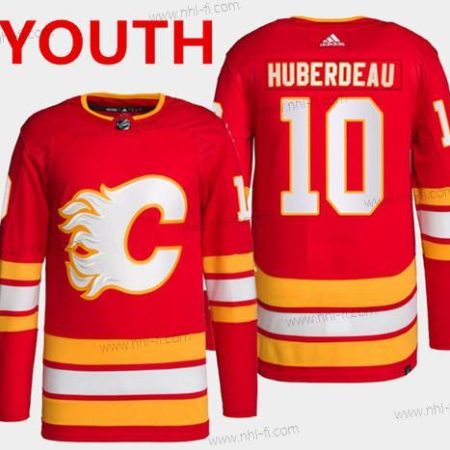 Calgary Flames #10 Jonathan Huberdeau Punainen Ommeltu Paita – Nuoret