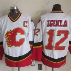 Calgary Flames #12 Jarome Iginla 2003 Valkoinen Retro CCM Paita – Miesten