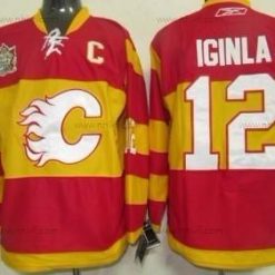 Calgary Flames #12 Jarome Iginla Punainen Vieras Paita – Miesten