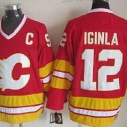 Calgary Flames #12 Jarome Iginla Punainen Vieras Retro CCM Paita – Miesten