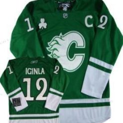 Calgary Flames #12 Jarome Iginla St. Patrick’S Day Vihreä Paita – Miesten