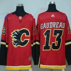 Calgary Flames #13 Johnny Gaudreau Punainen Kotiottelu 2017-2018 Jääkiekko Ommeltu NHL Paita – Miesten