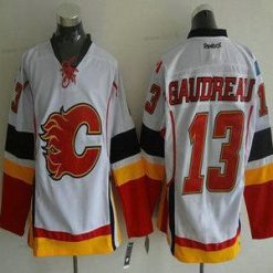 Calgary Flames #13 Johnny Gaudreau Reebok Valkoinen Kolmas Premier Jääkiekko Paita – Miesten