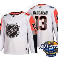 Calgary Flames #13 Johnny Gaudreau Valkoinen 2018 NHL All-Star Ommeltu Jääkiekko Paita – Miesten