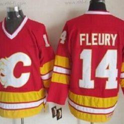 Calgary Flames #14 Theoren Fleury Punainen Vieras Retro CCM Paita – Miesten